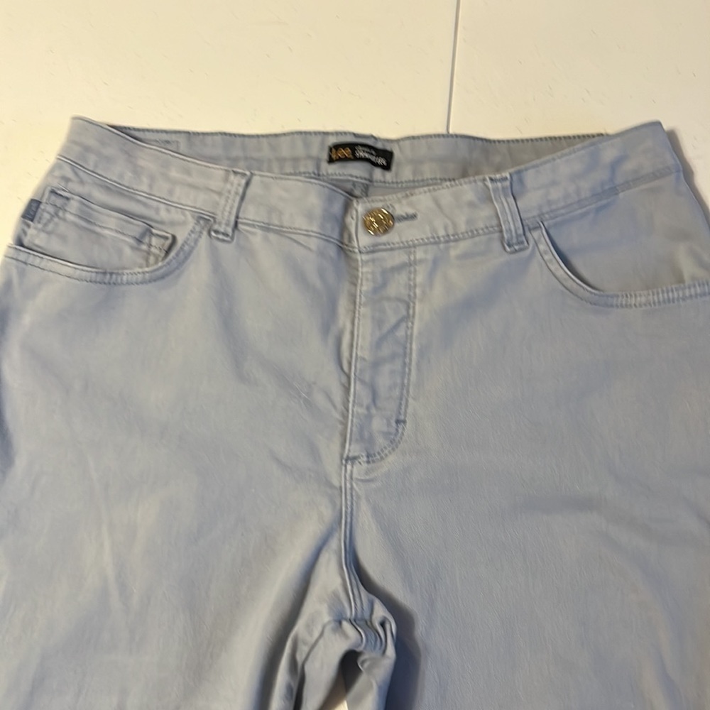 Lee classic fit jeans, straight leg, baby blue.